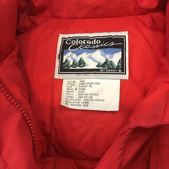 VTG Colorado Classics Ladies M/L Red Puffer Vest W/ Four Pockets & Snap Buttons - Picture 3 of 6